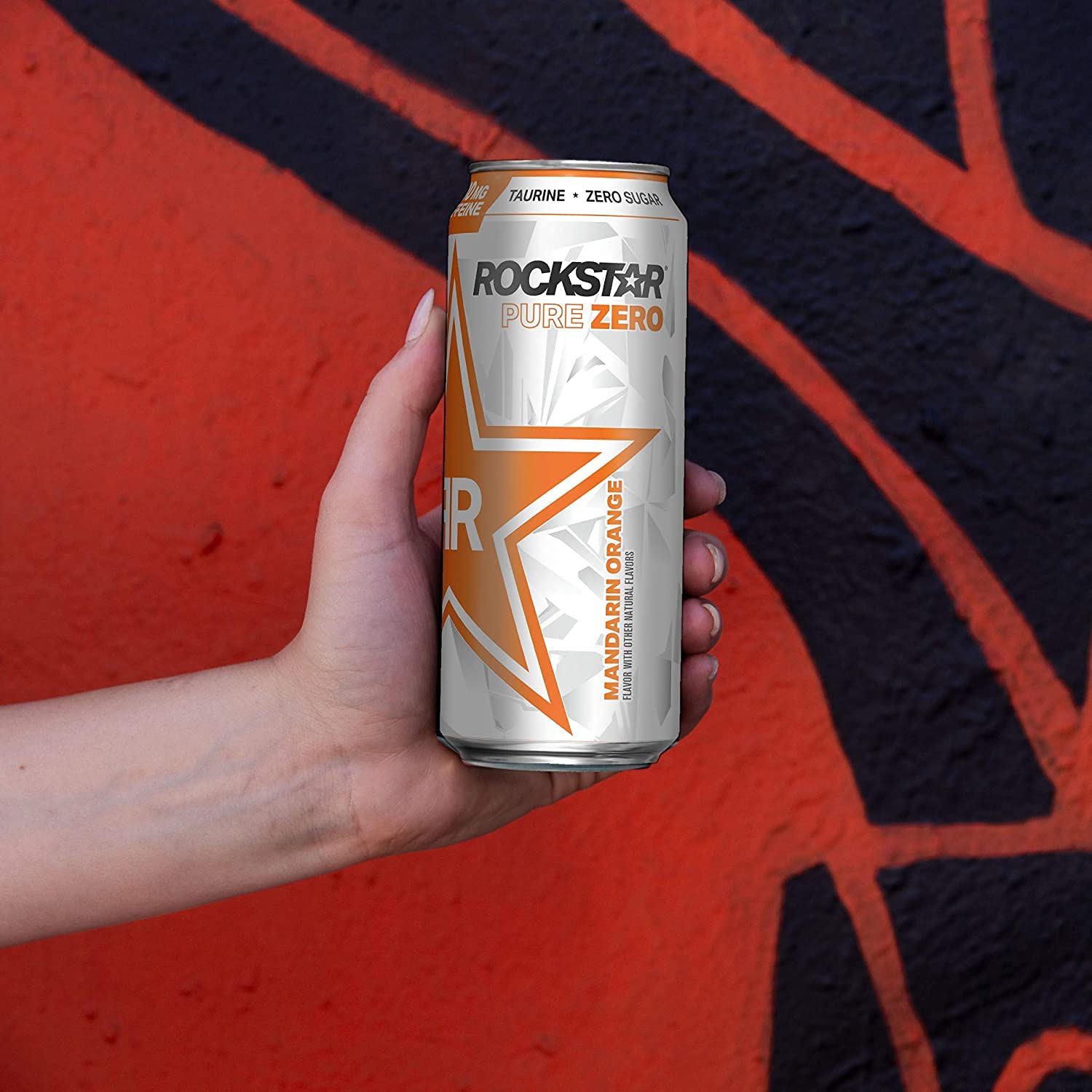 Rockstar Pure Zero Energy Drink， Orange， 0 Sugar， with Caffeine and Taurine， 16oz Cans (12 Pack) (Packaging May Vary) - Image 6